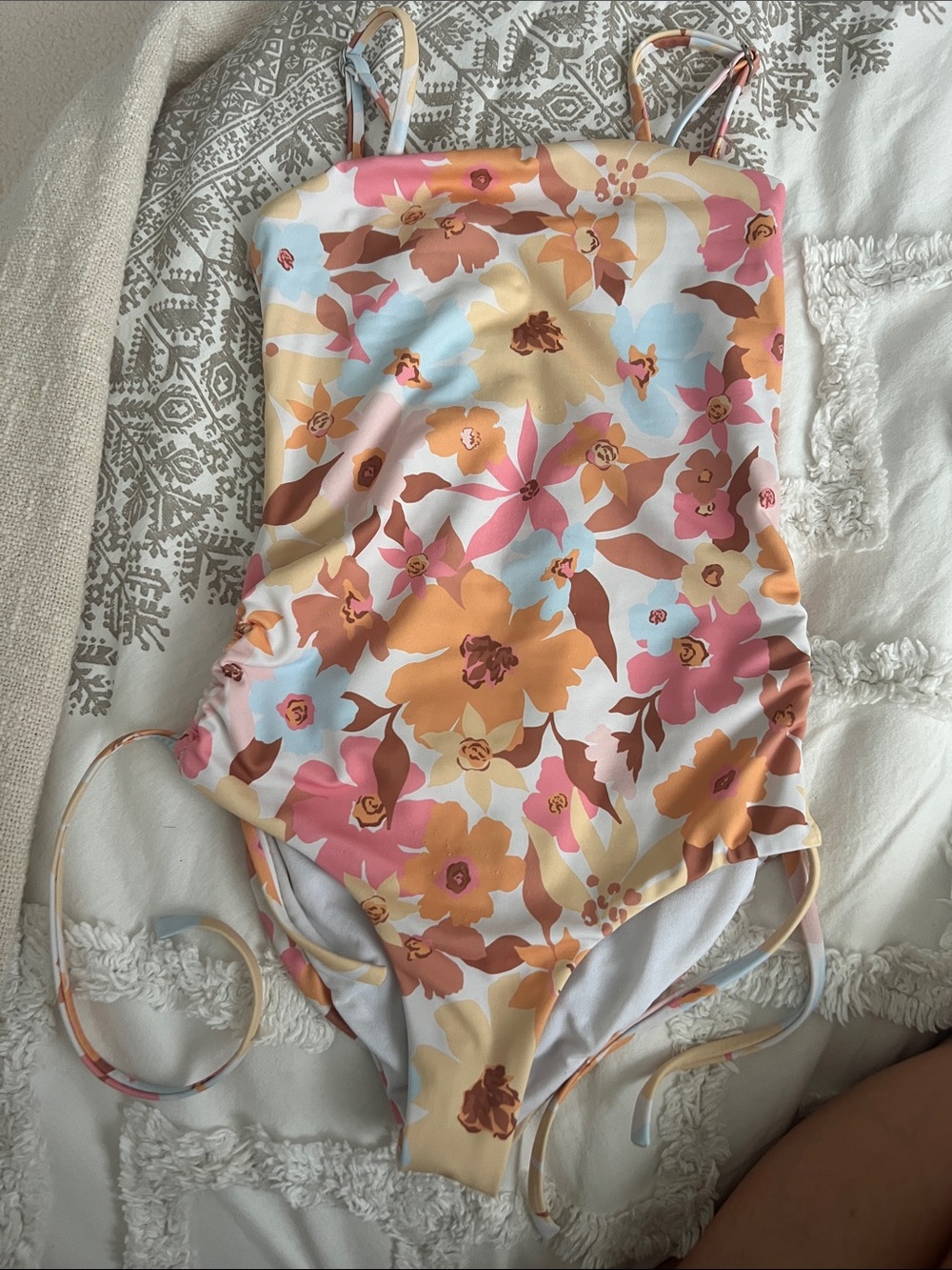 Billabong Floral One-Piece Swimsuit in Pink, Orange, Yellow, Blue